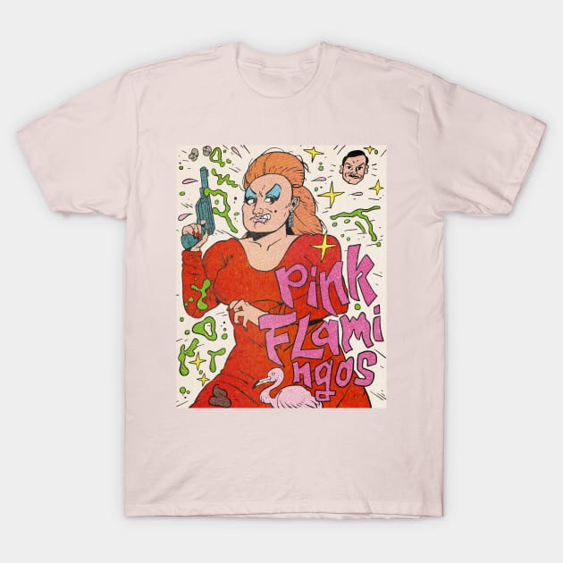 PINK FLAMINGOS T-Shirt by Defsnotadumb